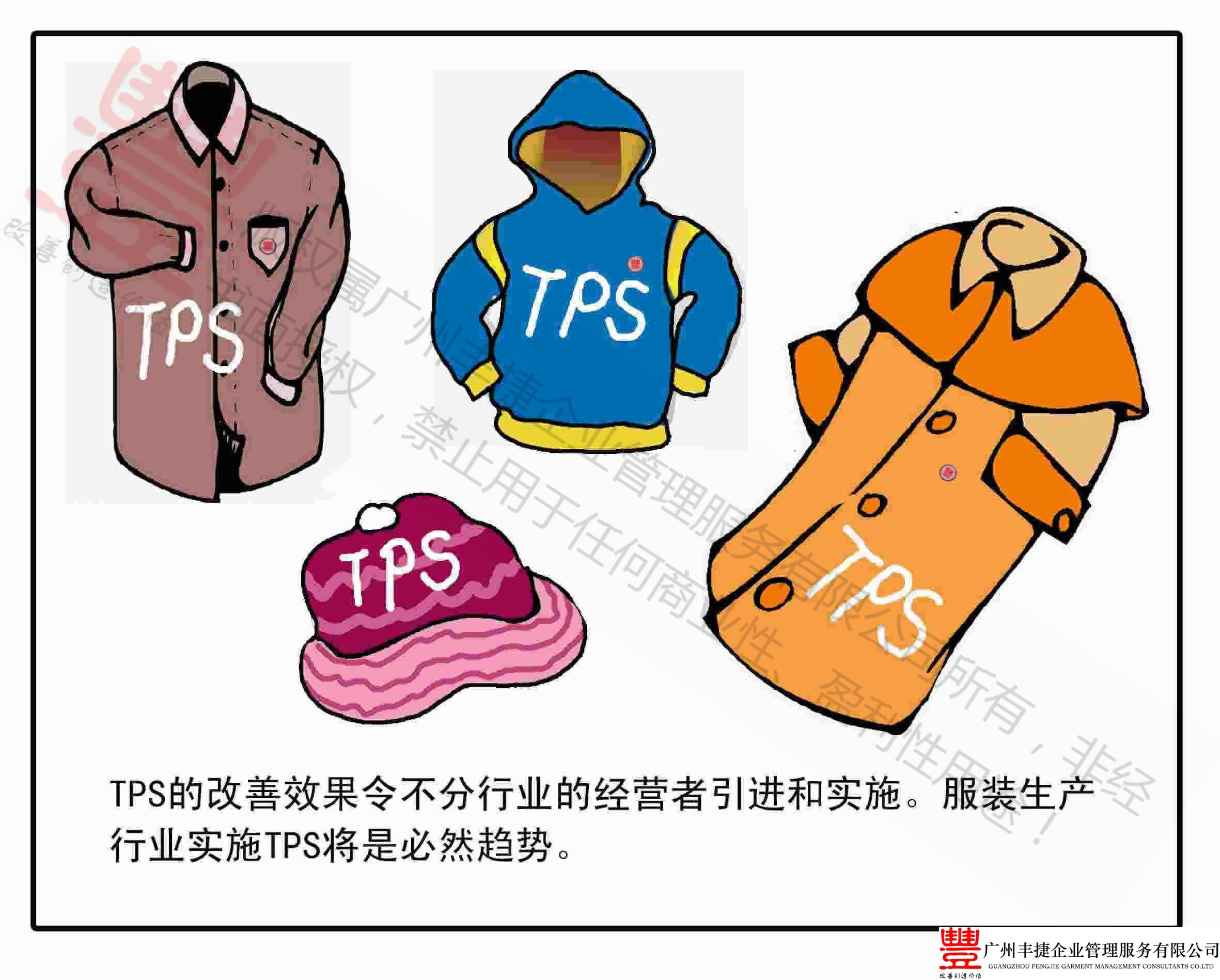 TPS经营理念,丰捷精益管理漫画,丰捷服装精益生产改善项目,广州丰捷企业管理服务有限公司